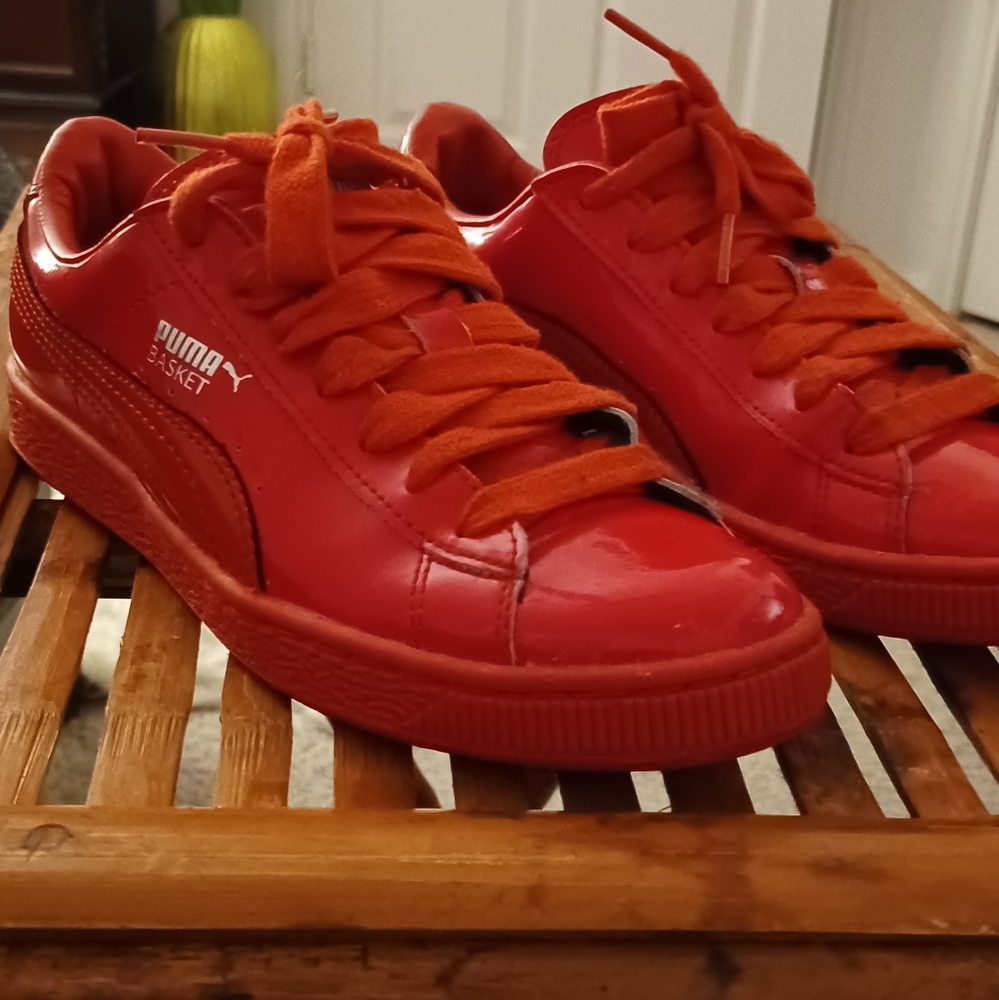 Puma Basket Matte and Shine red sneakers